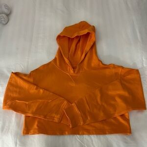 lululemon athletica orange cropped hoodie